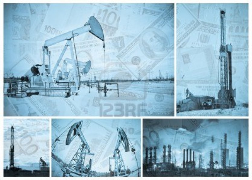 oil-gas-industry-and-money-industrial-and-financial-background-collage-monochrome